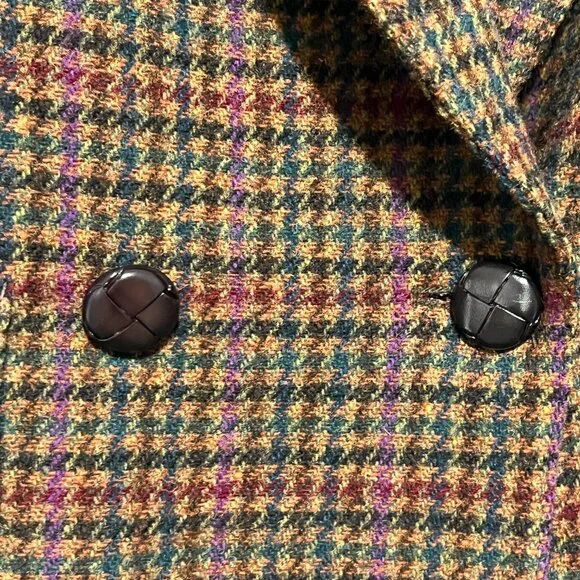 Giorgio Sant Angelo Womens VTG Wool Houndstooth Blazer 10 Academia Oversized - Picture 5 of 11